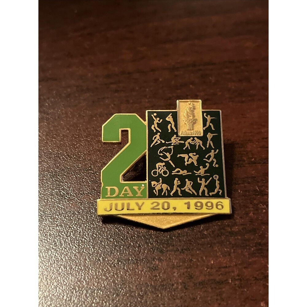 Vintage 1996 Atlanta Olympics Day 2 Of The Games July 20th Lapel Hat Pin